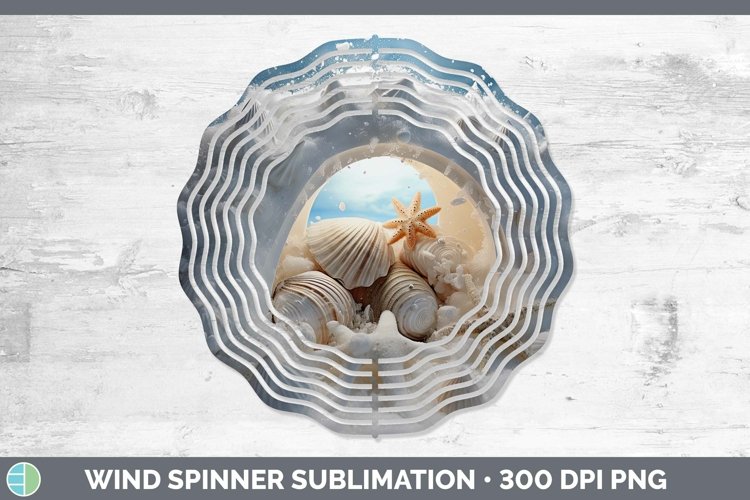 3D Winter Seashell Wind Spinner Sublimation Spinner Designs