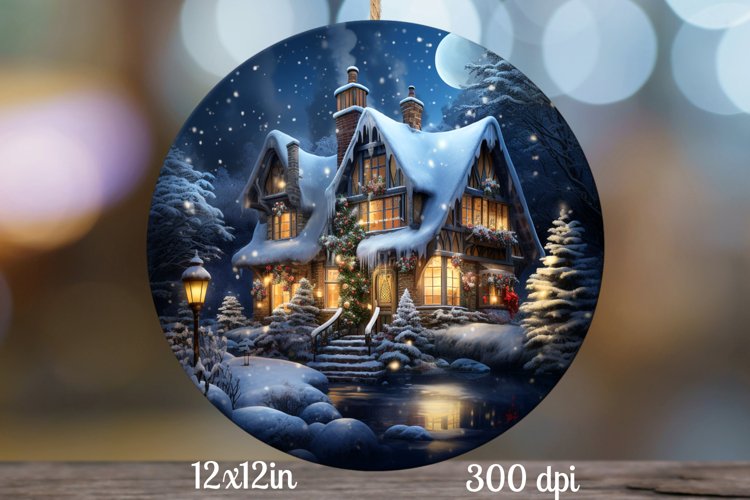 3D Winter Sublimation Design / Round Winter Sublimation Png