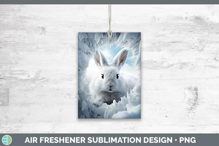 3D Winter Wall Bunny Air Freshener Sublimation Car Freshener