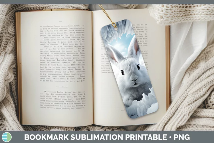 3D Winter Wall Bunny Bookmark Sublimation Printable Designs