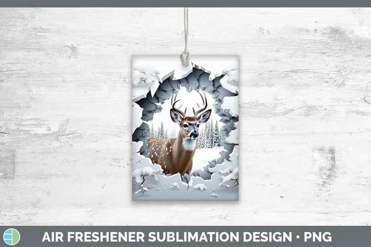 3D Winter Wall Deer Air Freshener Sublimation Car Freshener