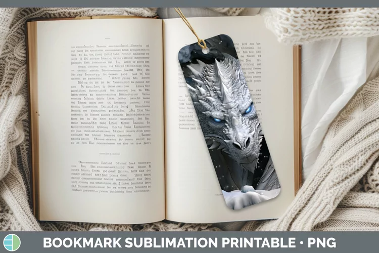 3D Winter Wall Dragon Bookmark Sublimation Printable Designs