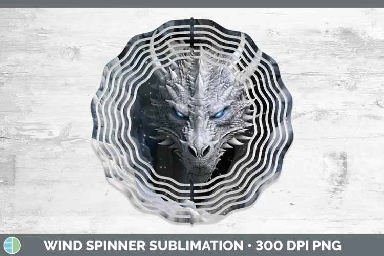 3D Winter Wall Dragon Wind Spinner Sublimation Spinner Desig