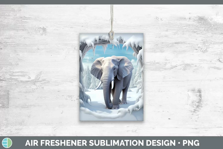 3D Winter Wall Elephant Air Freshener Sublimation Car Freshe