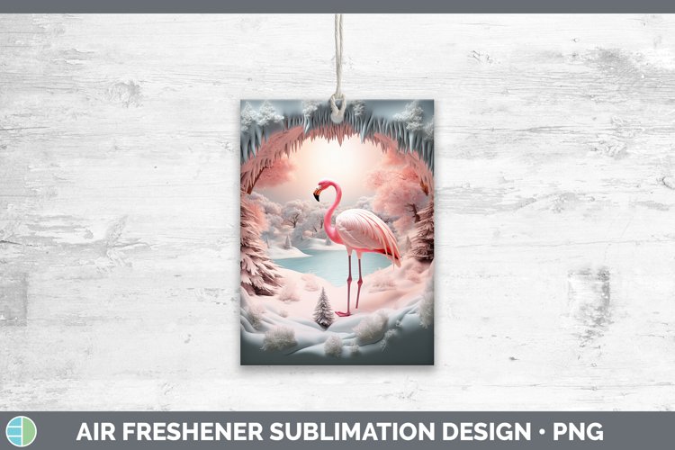 3D Winter Wall Flamingo Air Freshener Sublimation Car Freshe