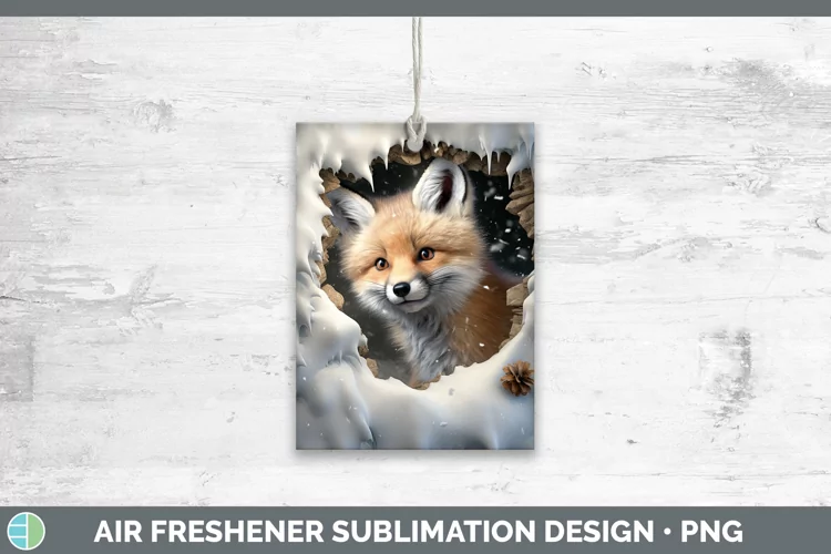 3D Winter Wall Fox Air Freshener Sublimation Car Freshener D