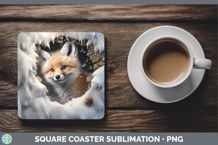 Gorgeous3D Winter Wall Square Coaster design.