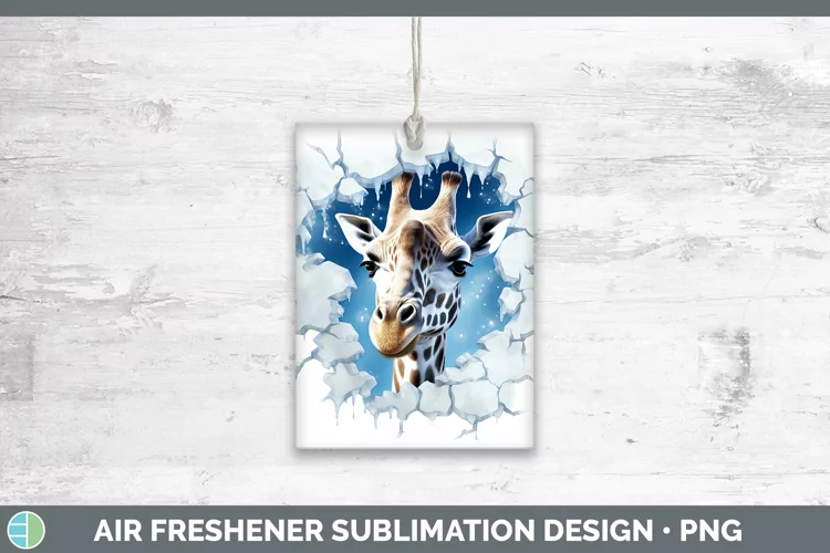 3D Winter Wall Giraffe Air Freshener Sublimation Car Freshen