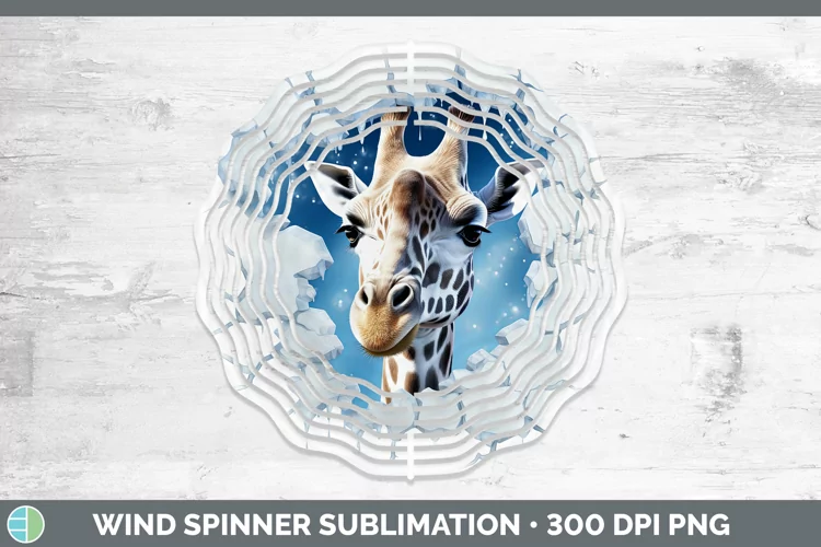 3D Winter Wall Giraffe Wind Spinner Sublimation Spinner Desi