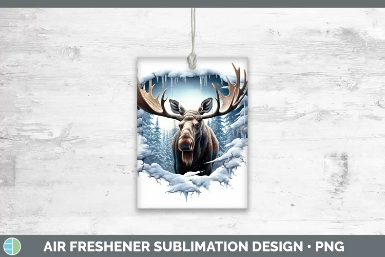 3D Winter Wall Moose Air Freshener Sublimation Car Freshener
