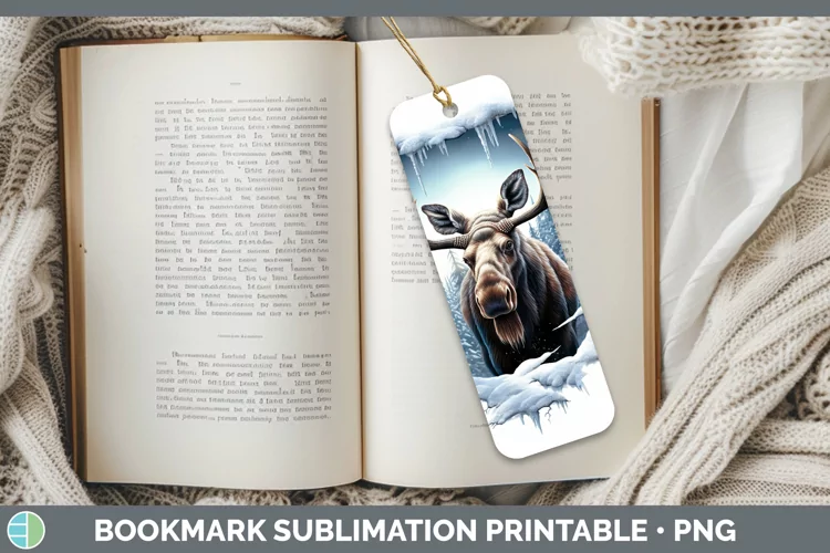 3D Winter Wall Moose Bookmark Sublimation Printable Designs