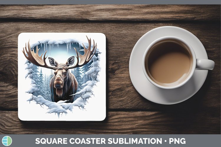 Gorgeous3D Winter Wall Square Coaster design.