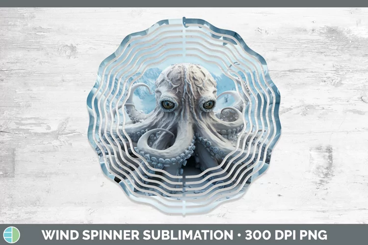 3D Winter Wall Octopus Wind Spinner Sublimation Spinner Desi