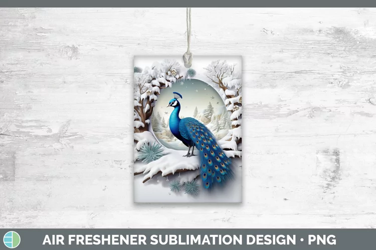 3D Winter Wall Peacock Air Freshener Sublimation Car Freshen