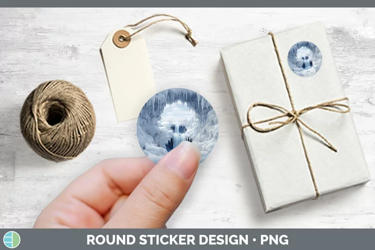3D Winter Wall Waterfall Stickers | Round Labels Designs