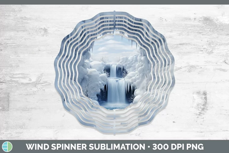 3D Winter Wall Waterfall Wind Spinner Sublimation Spinner De