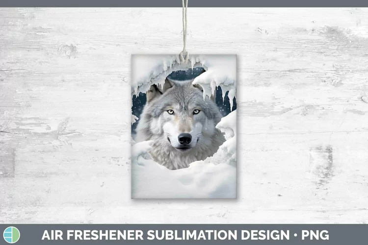 3D Winter Wolf Air Freshener Sublimation Car Freshener Desig