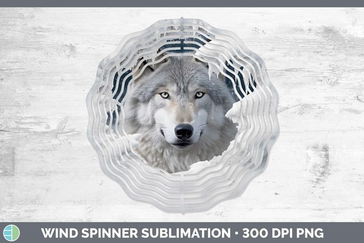 3D Winter Wolf Wind Spinner Sublimation Spinner Designs