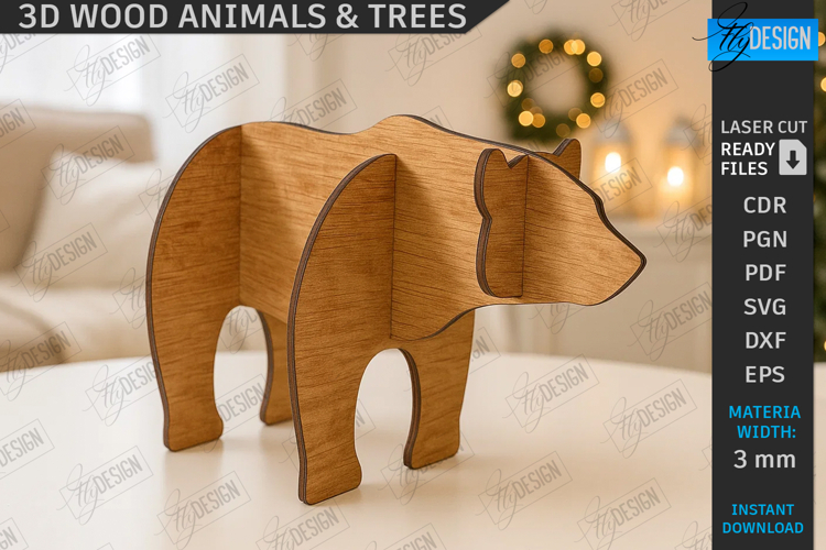 3D Table Décor Laser Cut| Wooden Puzzle |Desktop Decorations
