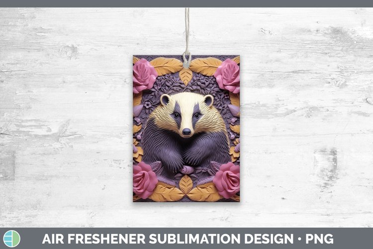 3D Woodland Animals Badger Air Freshener Sublimation Car Fre