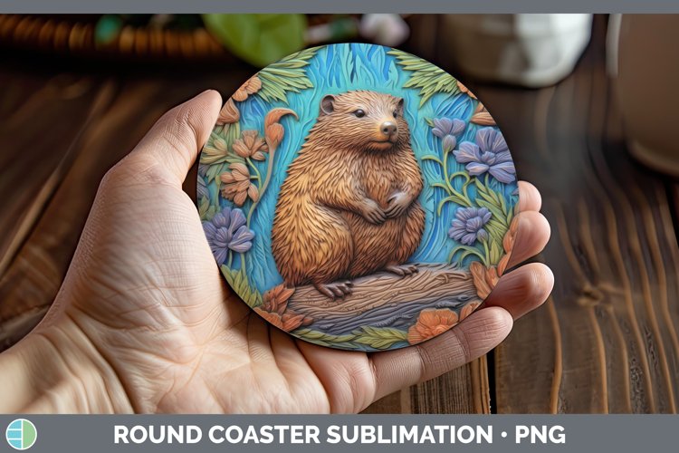 Gorgeous3D Woodland Animals Round Coaster design.