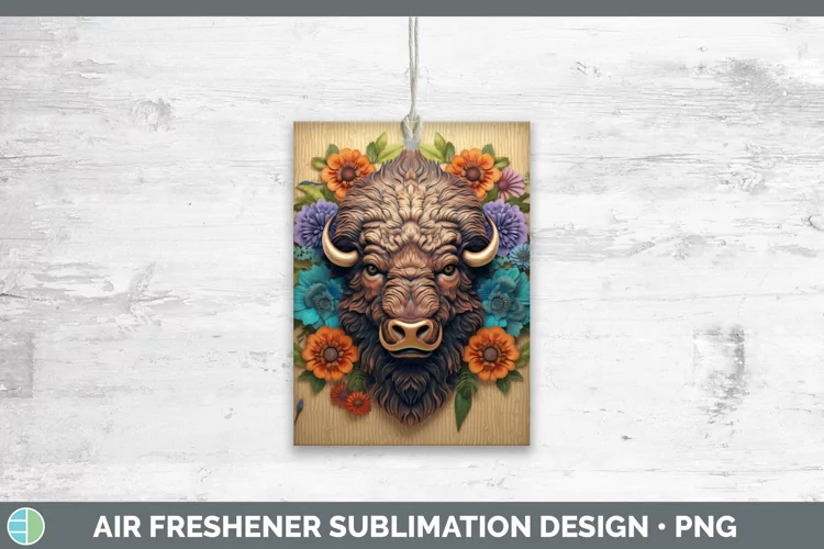 3D Woodland Animals Bison Air Freshener Sublimation Car Fres