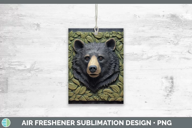 3D Woodland Animals Black Bear Air Freshener Sublimation Car