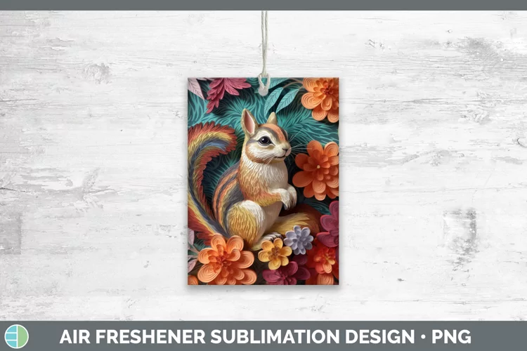 3D Woodland Animals Chipmunk Air Freshener Sublimation Car F