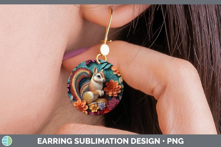 Gorgeous3D Woodland Animals Round Earrings design.