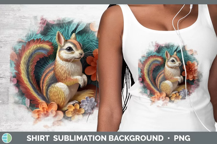 3D Woodland Animals Chipmunk Shirt Sublimation Sublimation B