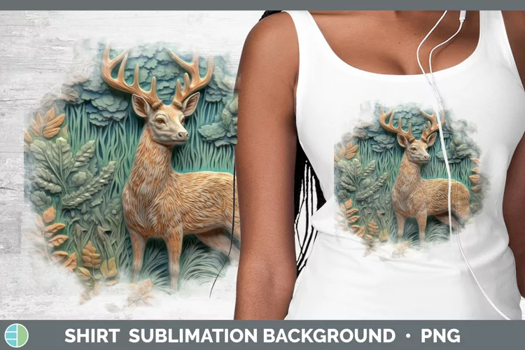 3D Woodland Animals Deer Shirt Sublimation Sublimation Backg