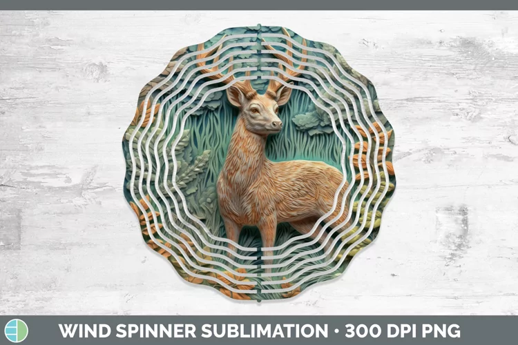 3D Woodland Animals Deer Wind Spinner Sublimation Spinner De