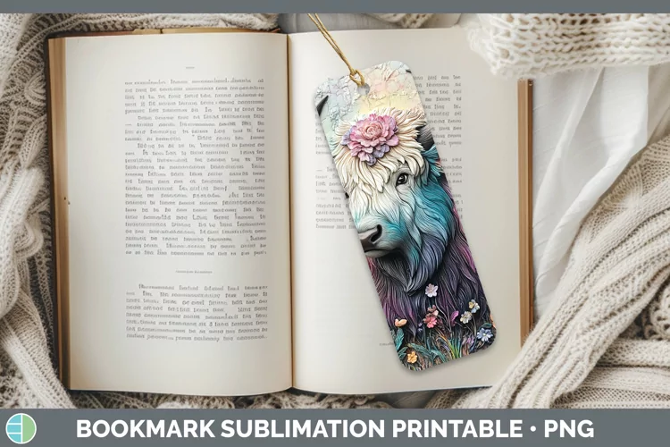 3D Woodland Animals Musk Ox Bookmark Sublimation