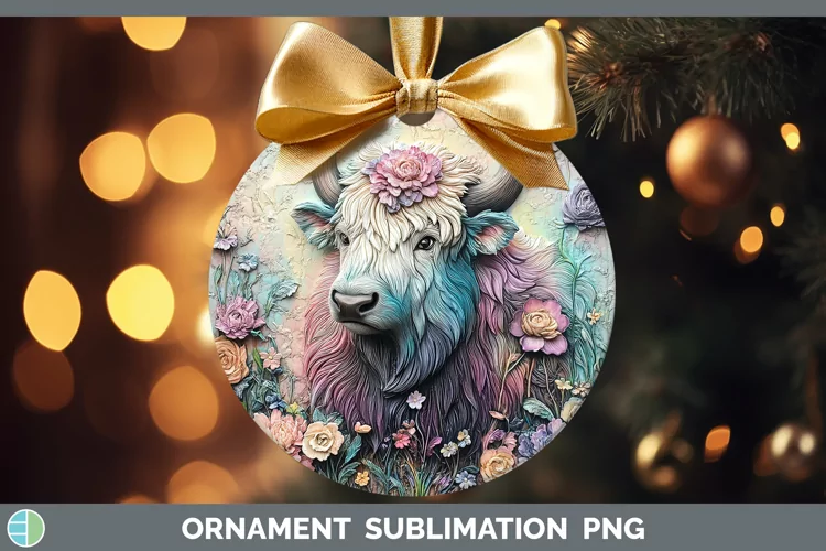 3D Woodland Animals Musk Ox Ornament Sublimation