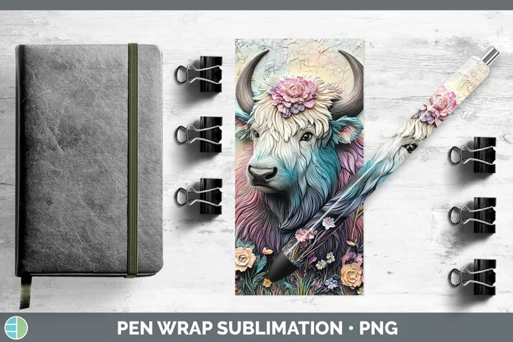 3D Woodland Animals Musk Ox Pen Wrap Sublimation