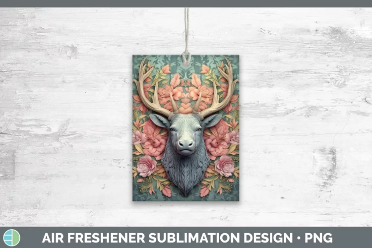 3D Woodland Animals Elk Air Freshener Sublimation Car Freshe