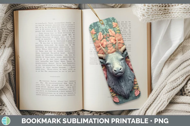 3D Woodland Animals Elk Bookmark Sublimation Printable Desig