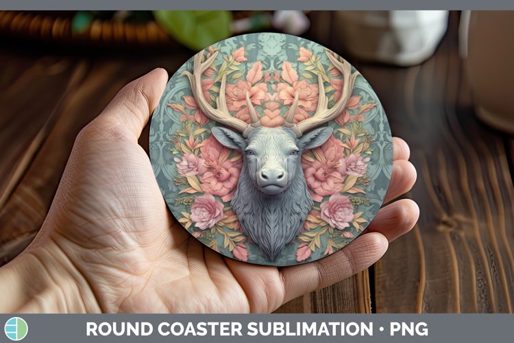 Gorgeous3D Woodland Animals Round Coaster design.
