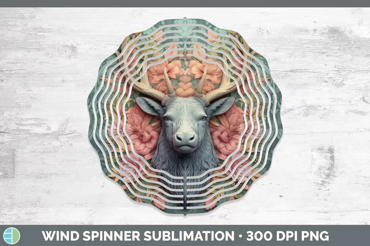 3D Woodland Animals Elk Wind Spinner Sublimation Spinner Des