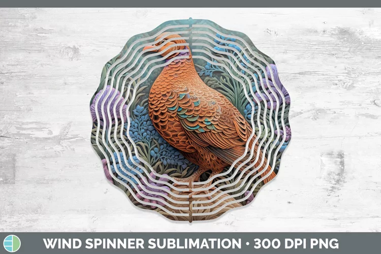 3D Woodland Animals Grouse Wind Spinner Sublimation Spinner