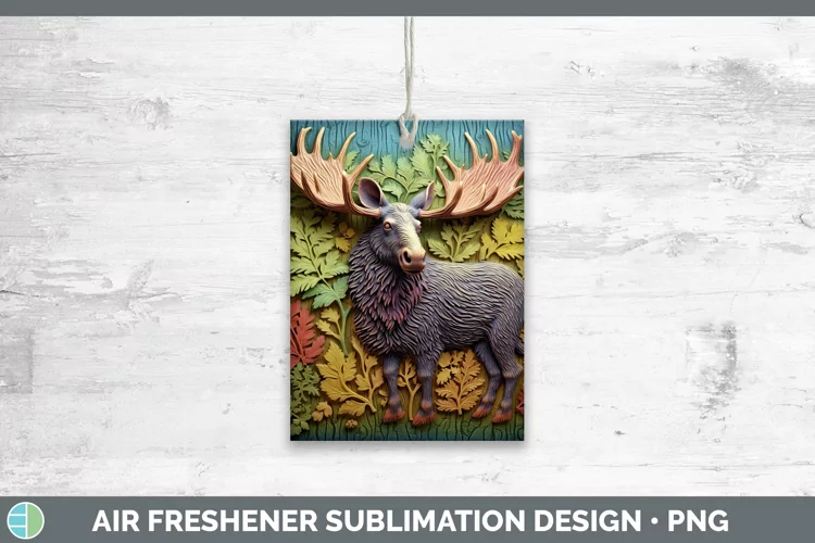 3D Woodland Animals Moose Air Freshener Sublimation Car Fres