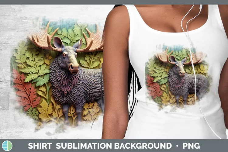 3D Woodland Animals Moose Shirt Sublimation Sublimation Back