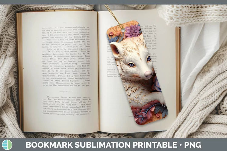 3D Woodland Animals Opossum Bookmark Sublimation Printable D