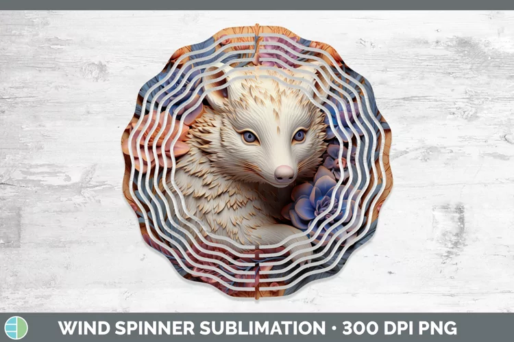 3D Woodland Animals Opossum Wind Spinner Sublimation Spinner