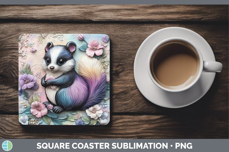 Gorgeous3D Woodland Animals Square Coaster design.