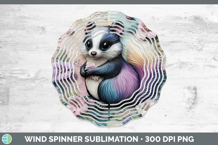 3D Woodland Animals Skunk Wind Spinner Sublimation Spinner D