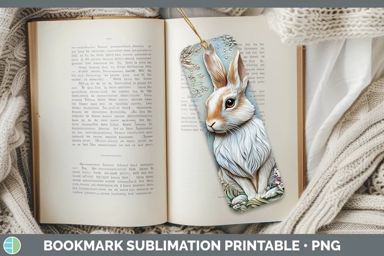3D Woodland Animals Snowshoe Hare Bookmark Sublimation Print