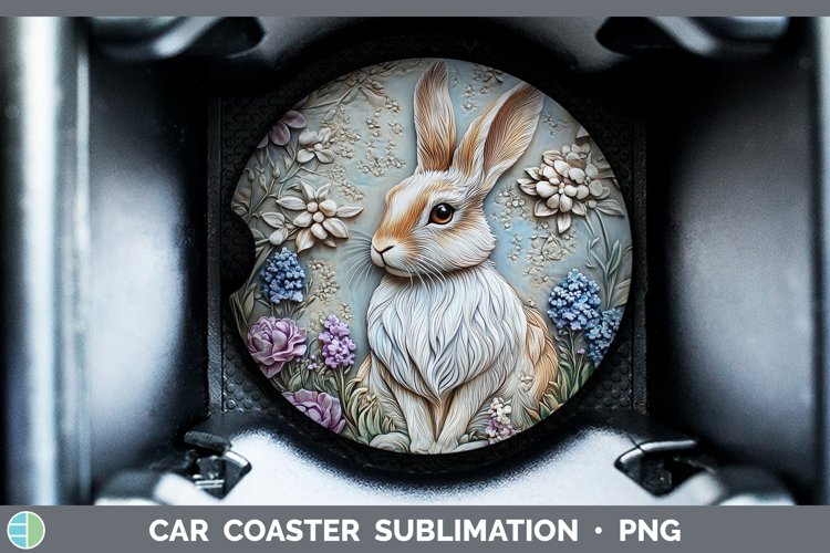 3D Woodland Animals Snowshoe Hare Car Coaster Sublimation Co