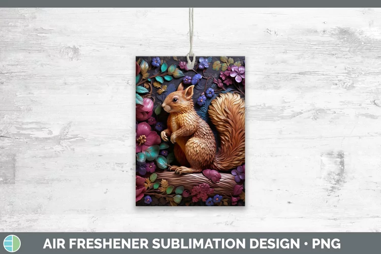 3D Woodland Animals Squirrel Air Freshener Sublimation Car F