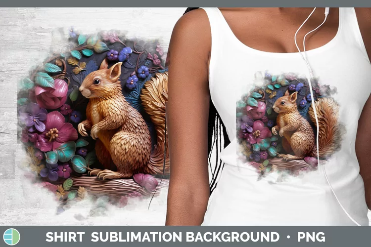 3D Woodland Animals Squirrel Shirt Sublimation Sublimation B